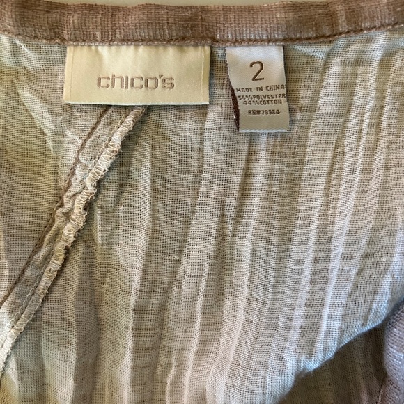 Chico’s Maxi Skirt Beige pleated cotton fabric with side zipper size 2 - Picture 2 of 8
